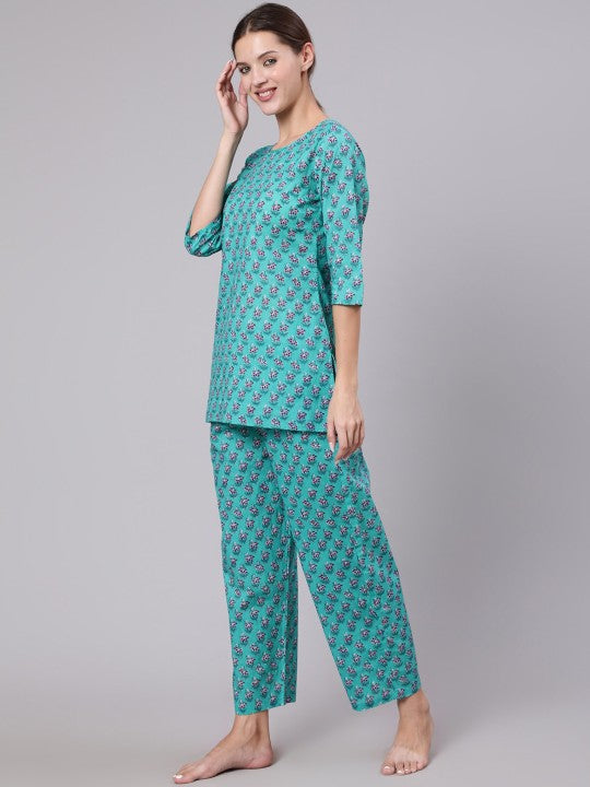 Teal Serenity Cotton Lounge Set