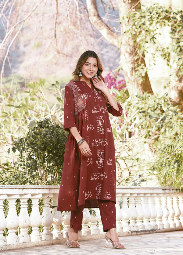 Terra Rust Cotton Flex Co-ord Set