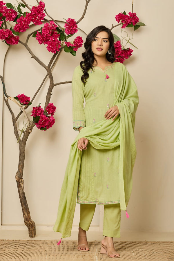 Suhani Spring Green Pure Cotton Suit