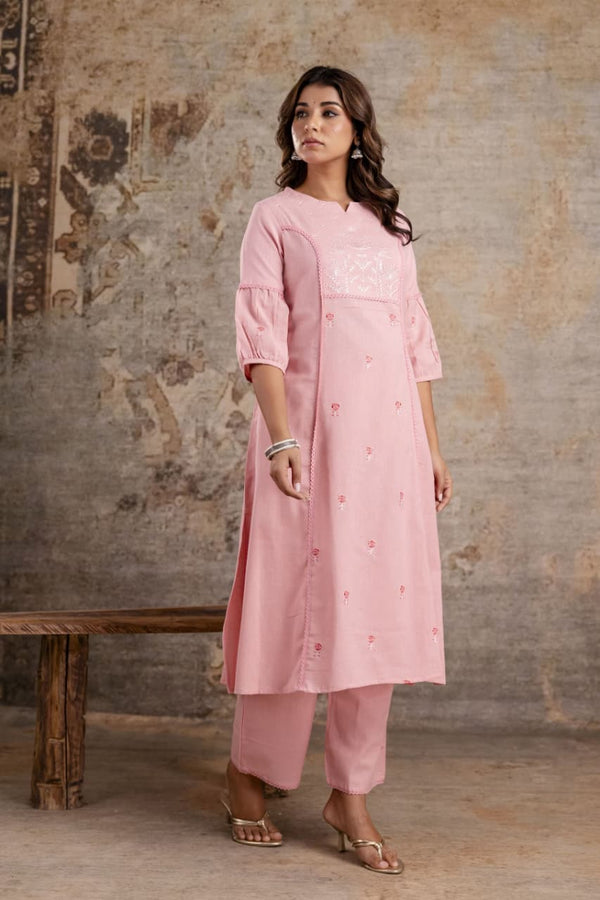 Rosewood Charm Kurta & Pant Set