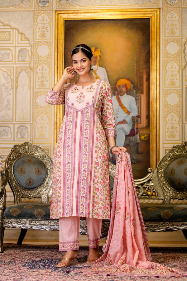 Pastel Pink Bloom Suit Set