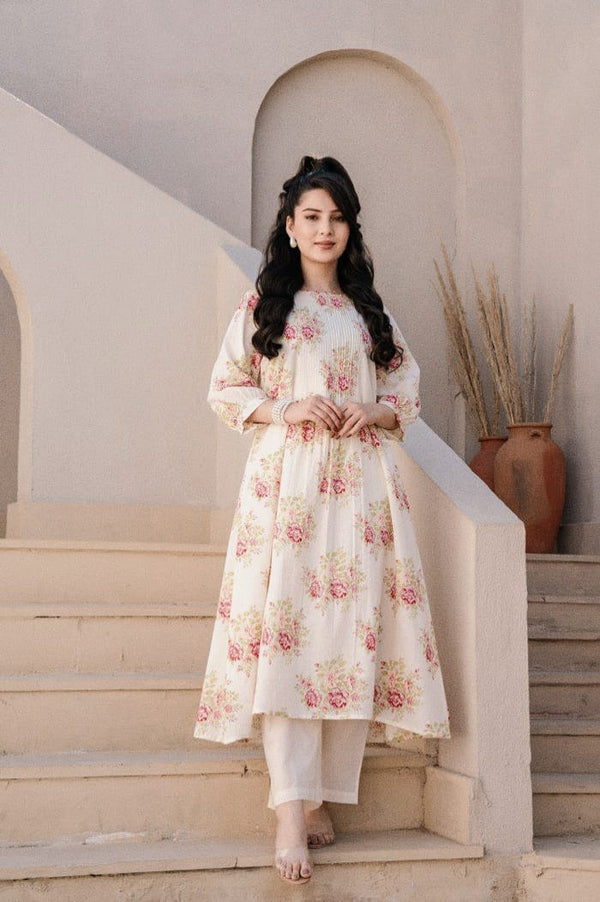 Ivory Bloom Kurta and Pants Set